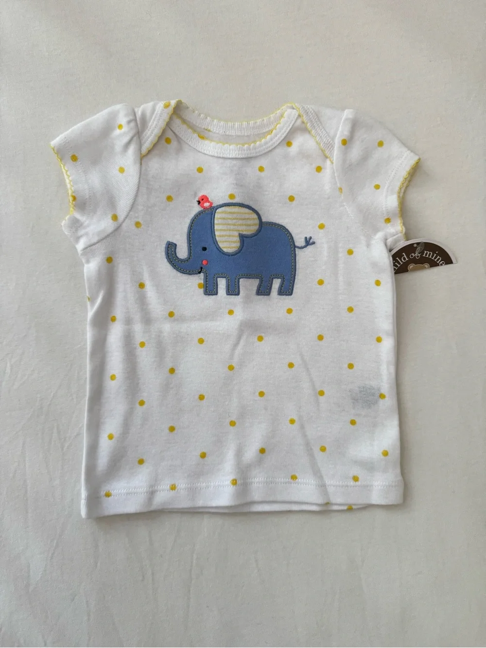 Child of Mine Yellow, White & Blue Elephant 3-Piece Baby Outfit - 3-6 months